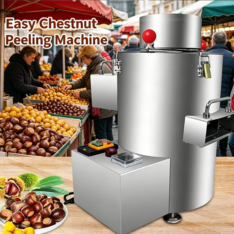 Stainless Steel Chestnut Shell Remover Commercial Electric Durable Chestnut Peeler Huller for Snack Selling Business