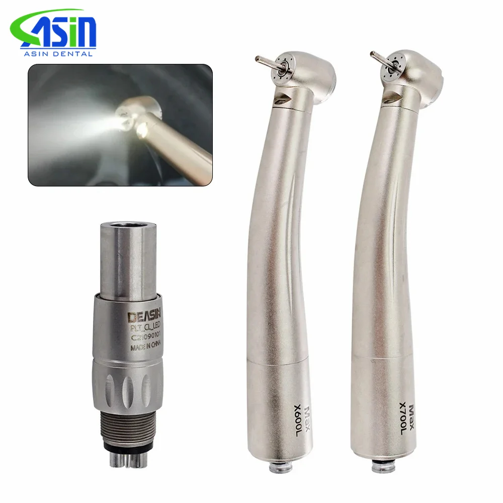 

Dental Max X600L X700L High Speed Handpiece Air Turbine Standard Push Button Head With Optic Fiber Dental Lab Equipment