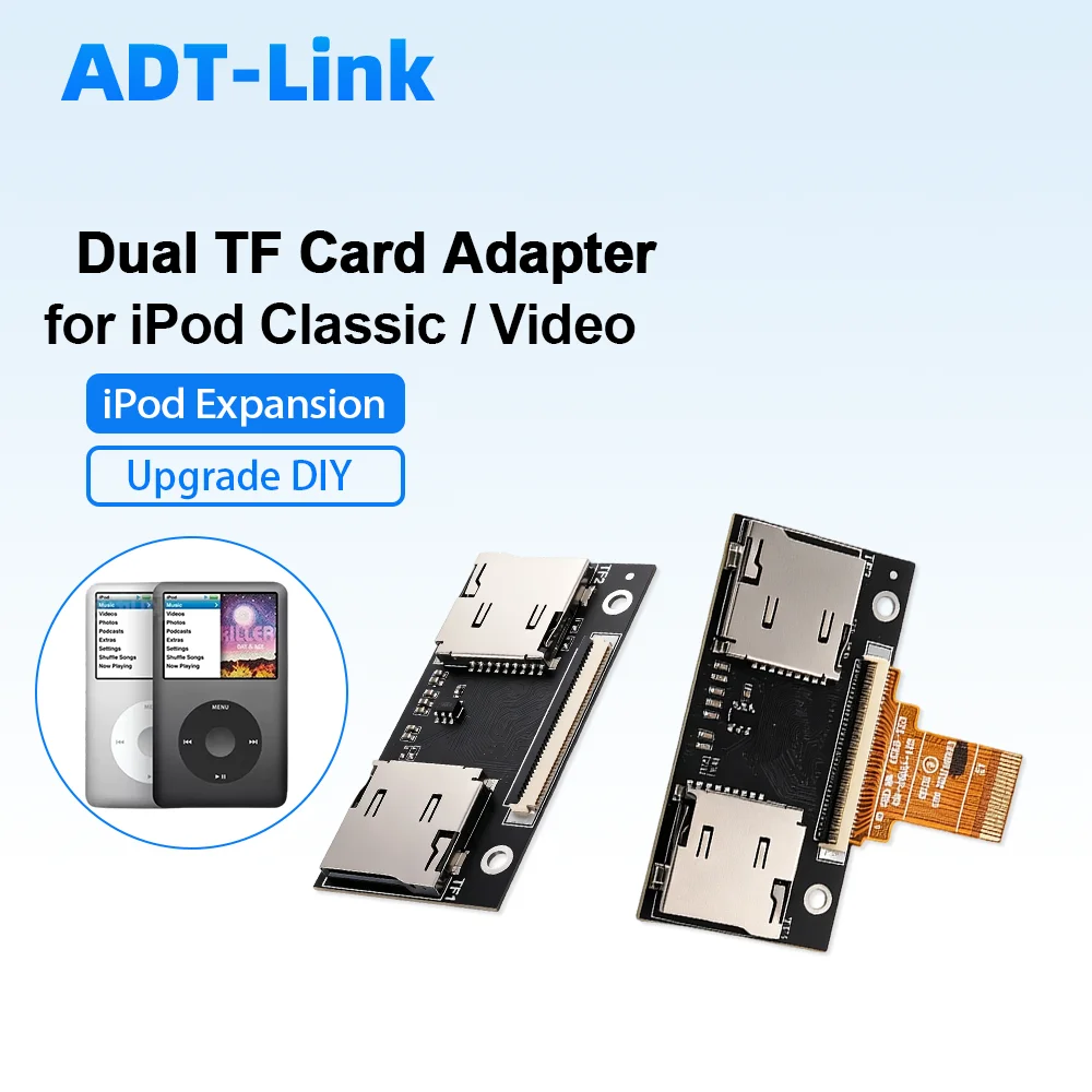 

Dual TF Card Dual Port Adapter CE Certified For iPod Video Classic Support IPOD IFlash Industrial PC DVR Dash Cam NAS Storage