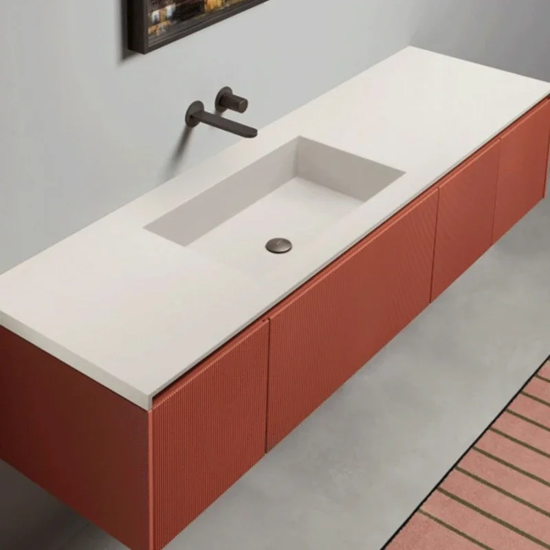 Integrated basin bathroom cabinet combination simple washbasin washbasin solid wood