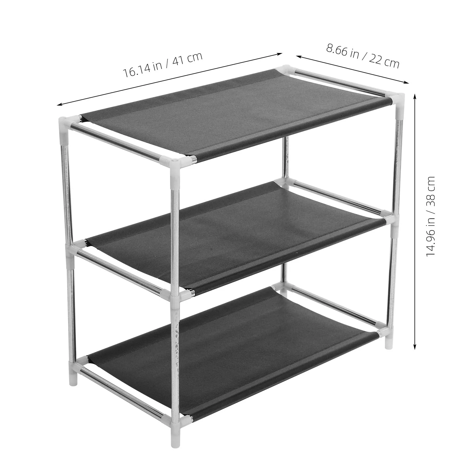 

4 Layers Dust-proof Shoe Rack Black Home Entryway Waterproof Coated Fabric Organizer Storage Multi-layer Shoe Holder