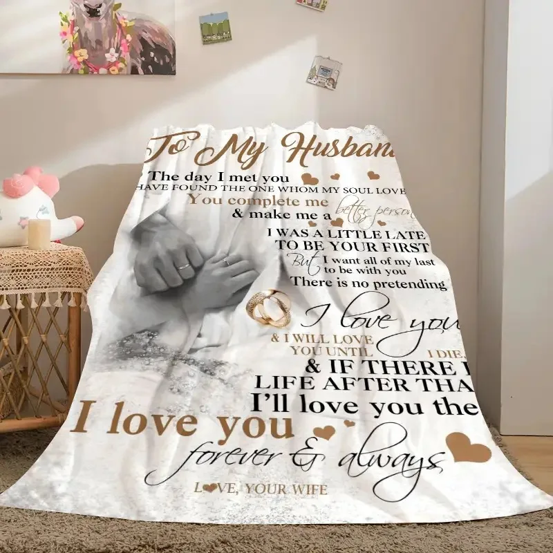 Envelope Blanket Flannel Autumn Winter Warmth Blanket For The Husband Letter Soft Cozy Car Blanket For Commemorative Love Gifts