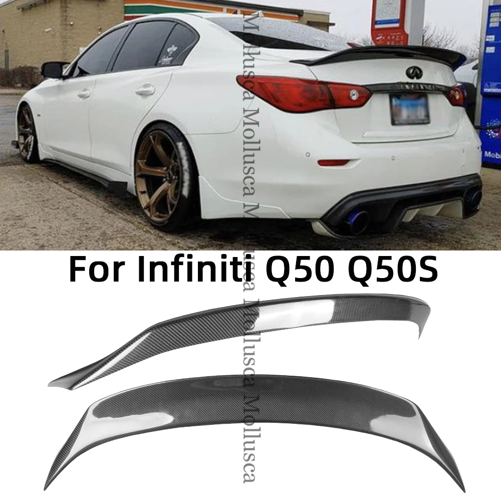 For Infiniti Q50 Q50S Q50L CT1&AR Style Carbon fiber Rear Spoiler Trunk wing 2013-2023 FRP honeycomb Forged