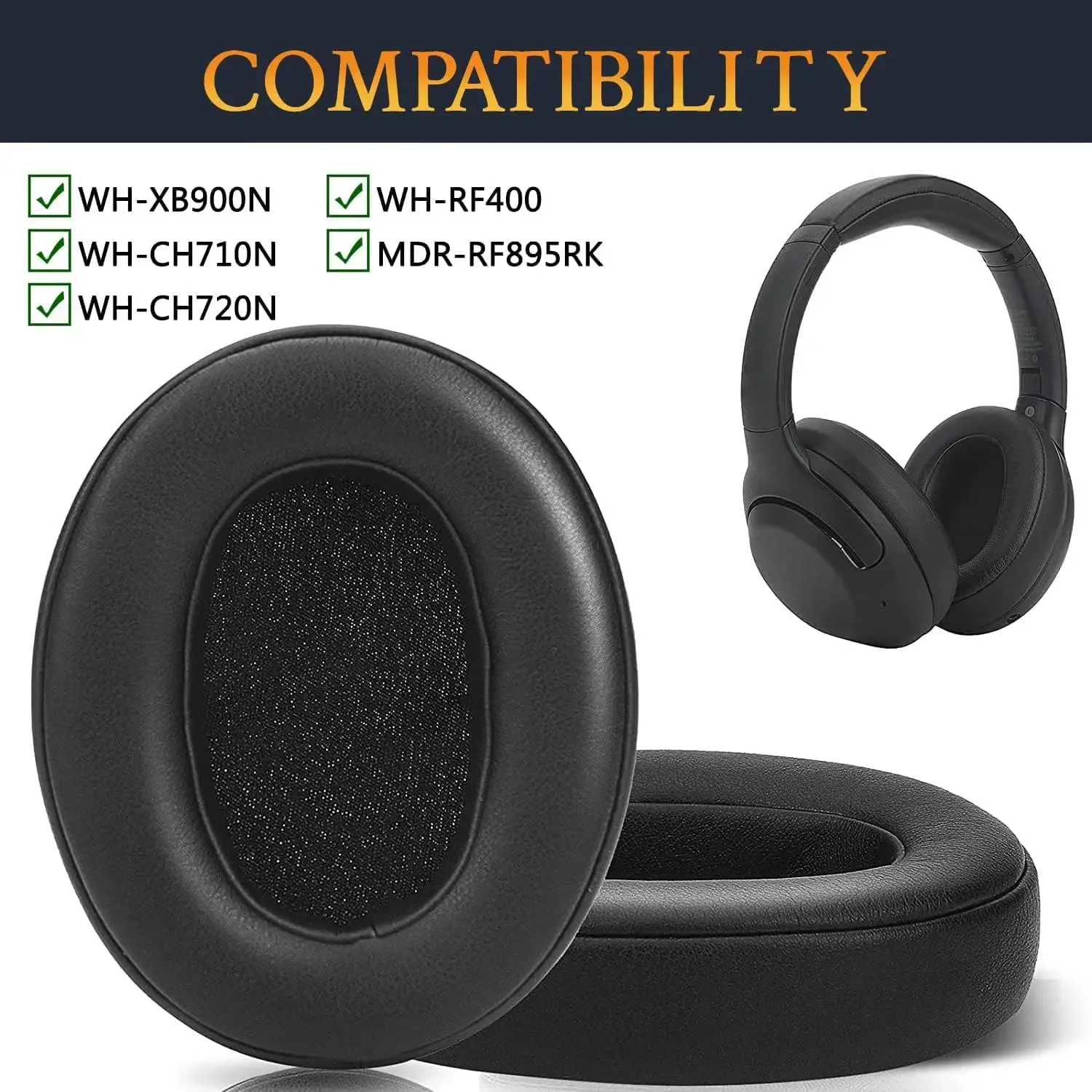 

Replacement Ear Pad for Sony WH-XB900N/WH-CH710N WH-CH720N Earphone Memory Foam Cover Earpads Headphone