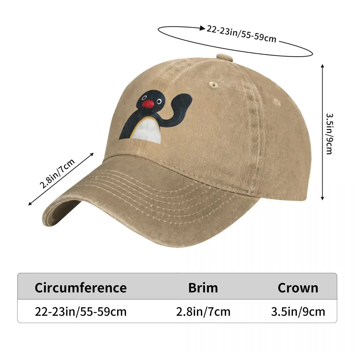 Pingu Noot sombrero Multicolor con visera para mujer, gorra con visera personalizada, sombreros de protección