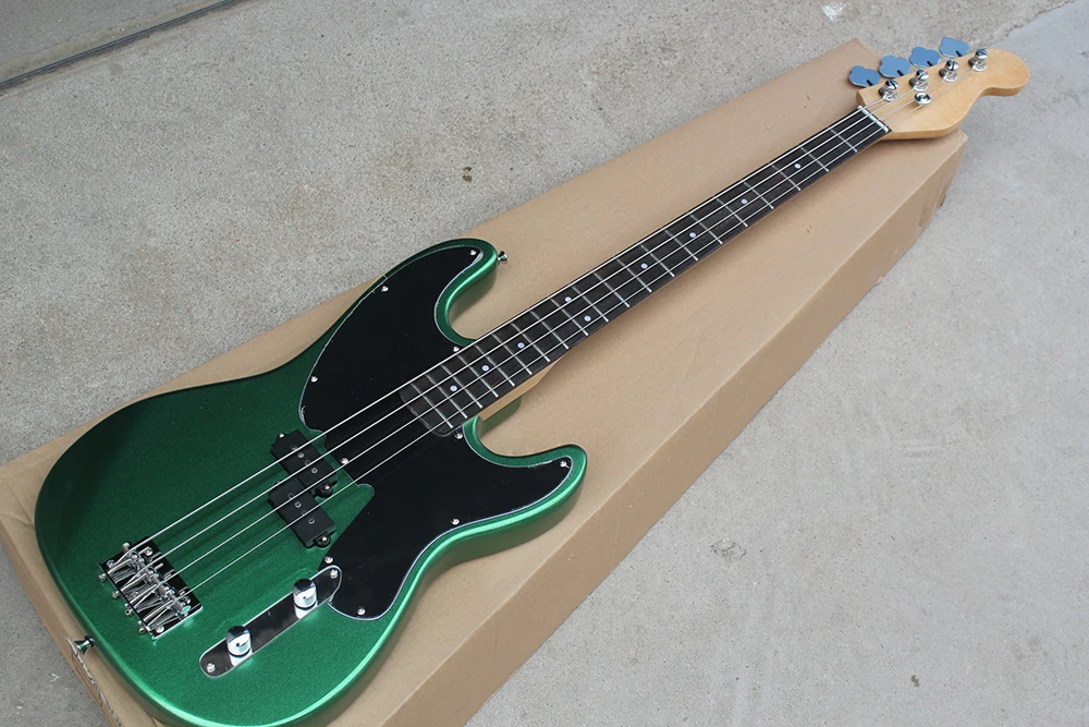 

Factory Metal Green Electric Bass Guitar 4 Strings Rosewood Fretboard Chrome Hardwares Customizable