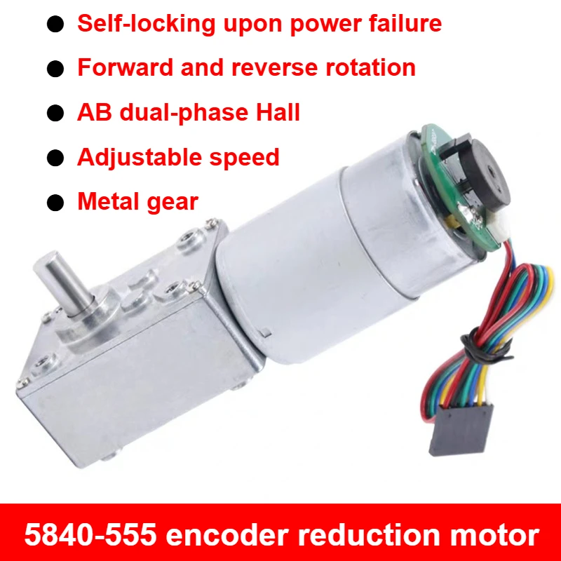 

Червячная передача и червячная передача, одинарный/двойной вал 5840-555, высокий крутящий момент, 12 В постоянного тока, 24 В, червячная передача, электродвигатель с энкодером