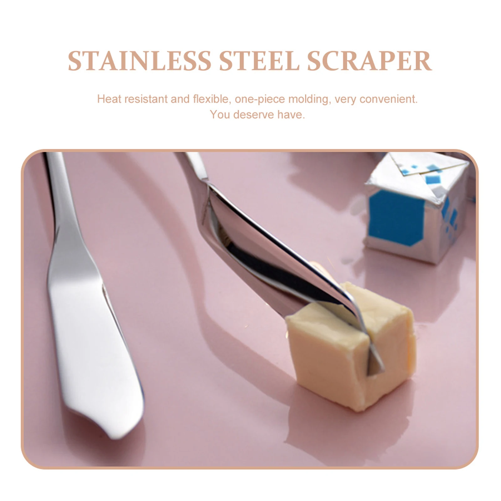 

Butter Spreader Stainless Steel Scraper Ergonomic H for Baking Cooking Cake Cream Mixing Strong Safe House Use