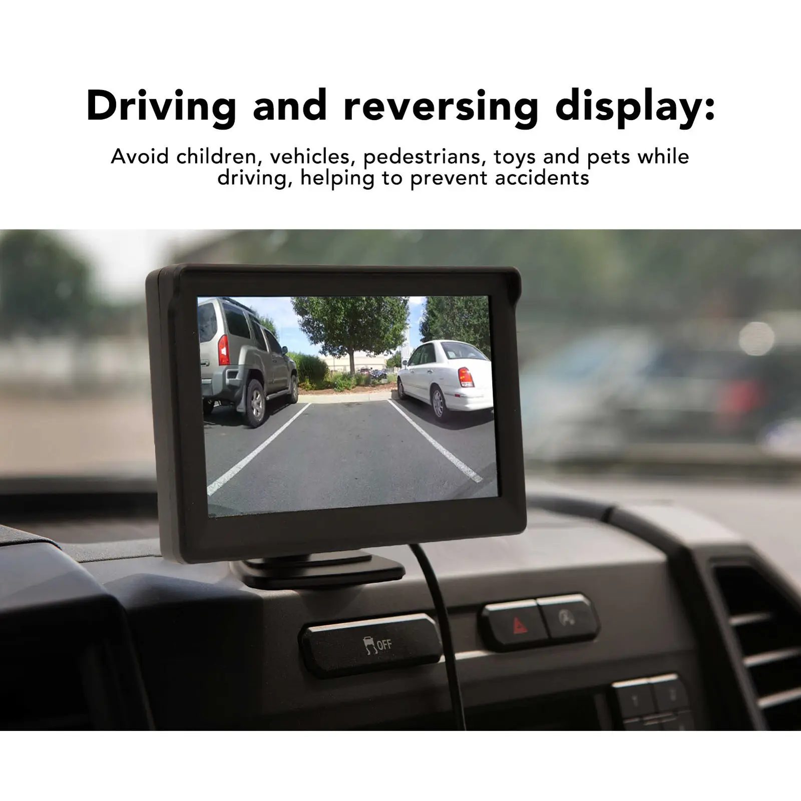iPoster 5 Inch TFT LCD Screen Car Monitor Rear View Dual Mounts Stand Windscreen Suction 2ch AV In 800*480 HD Universal For Backup Camera