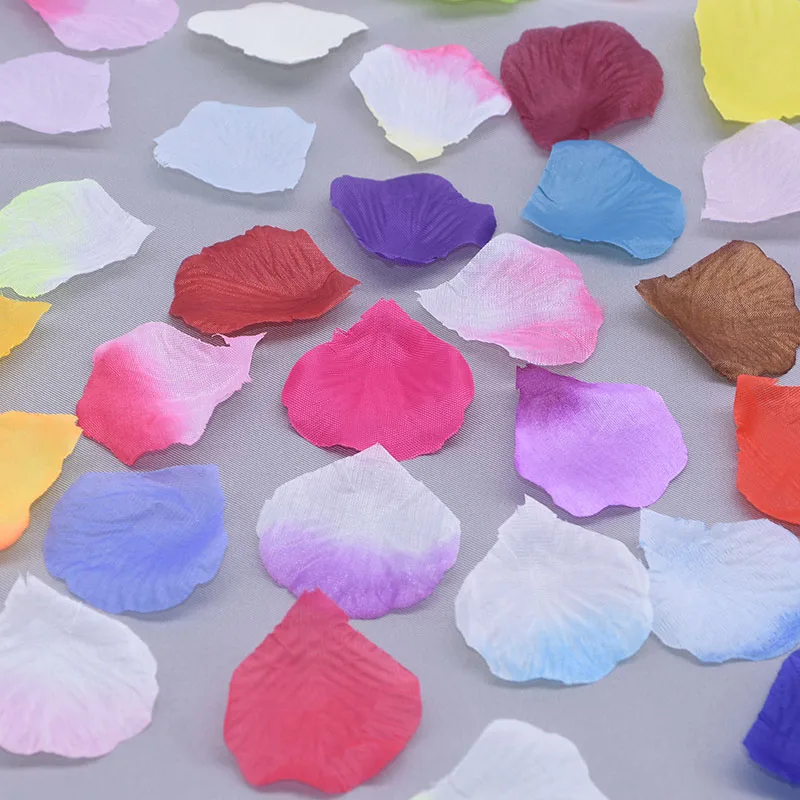 

100pcs/Pack Colorful Silk Fabric Simulated Petals Romantic DIY Handmade Birthday Valentine Day Wedding Home Garden Carpet Decor