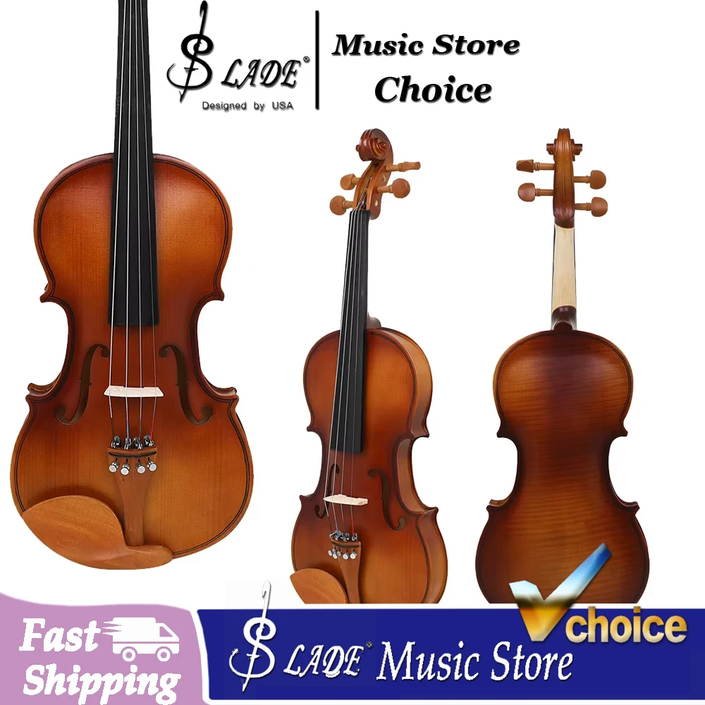 AV-213 Student Violin Kit Basswood Spruce Violin Fiddle with Bow Case, Ideal Starter Violin for Beginners & Daily Practice
