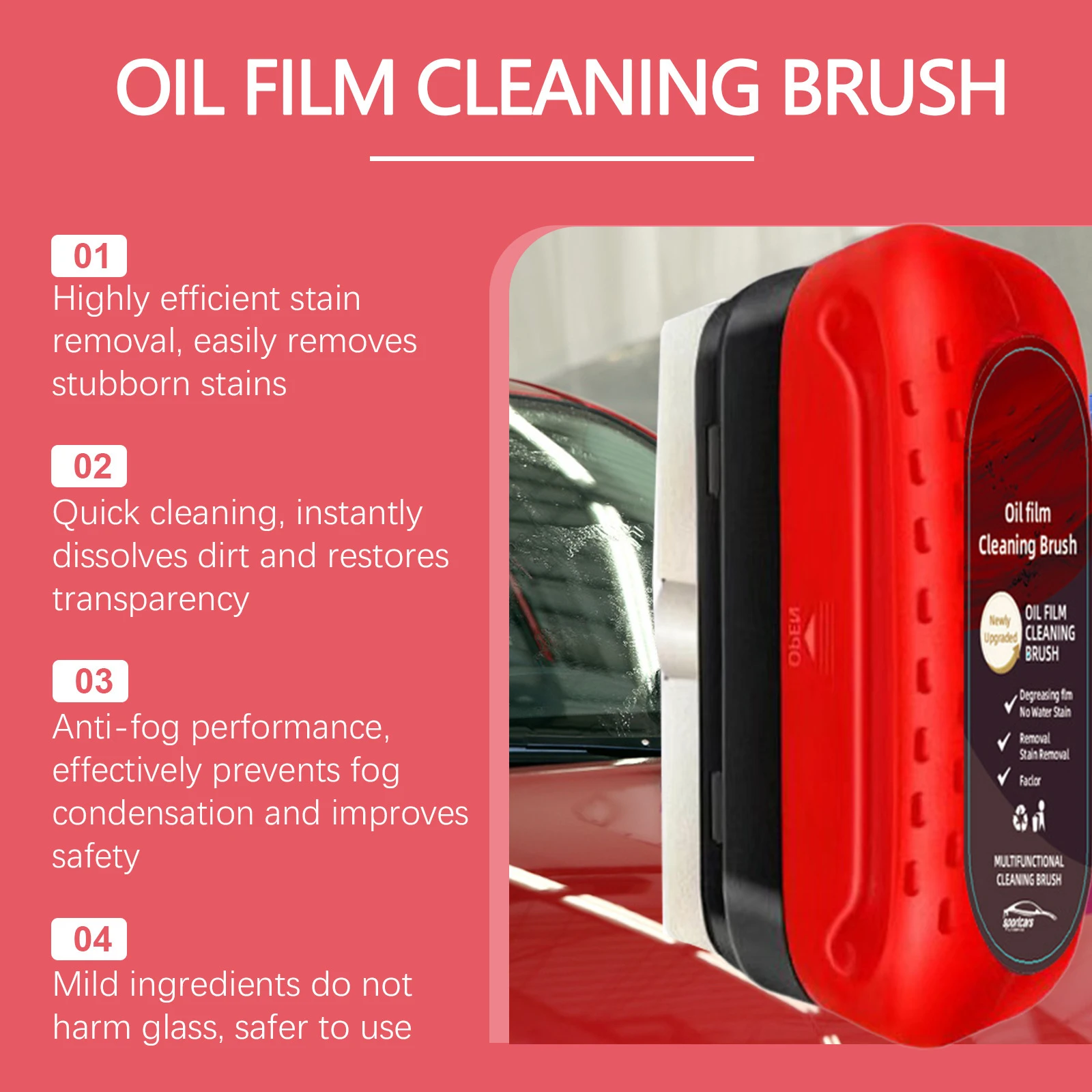 CarGlassOilFilmCleaningBrushPowerfulStainRemovalFrontWindshieldSideWindowRearviewMirrorCoatingCrystal CoatingGlass Cleaning Wipe