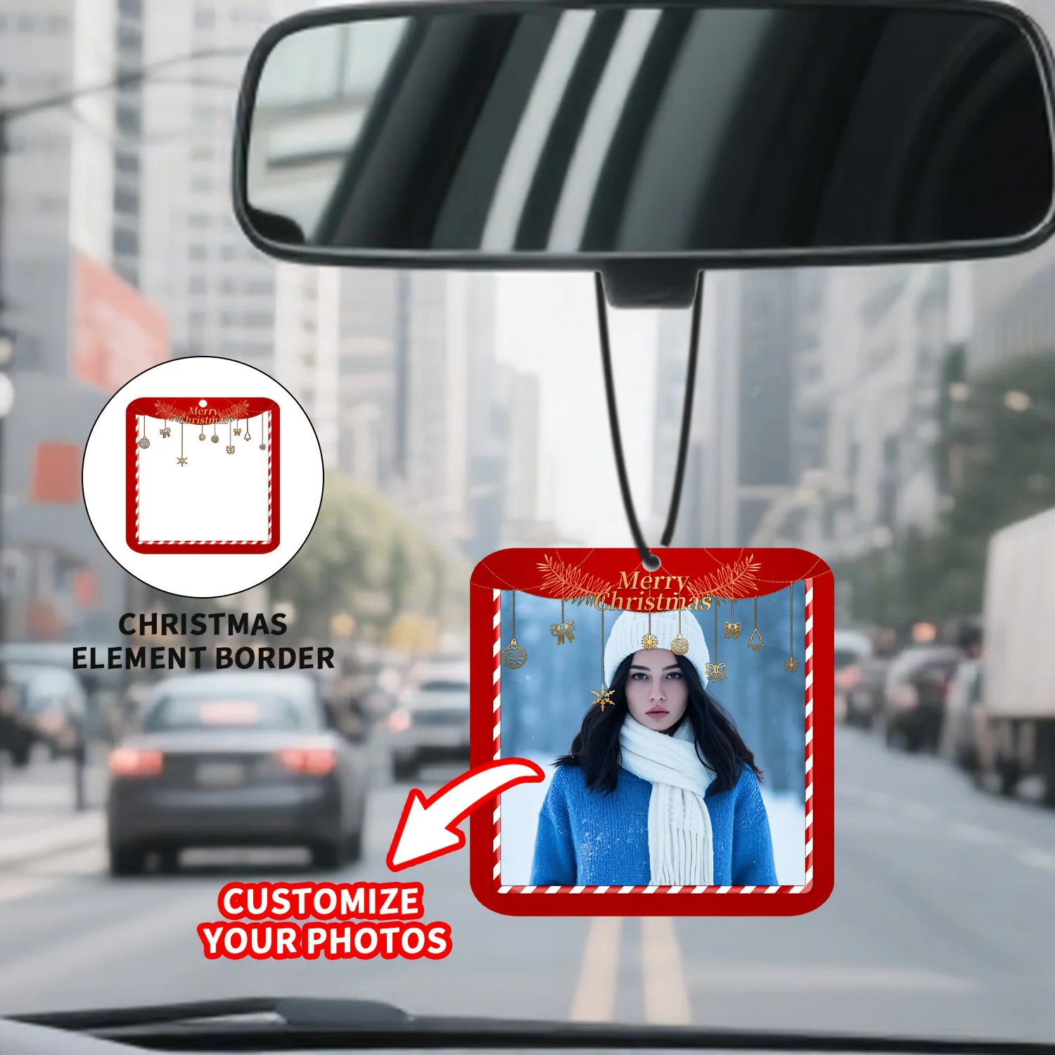 

1pc/3pcsCustom Christmas-themed air freshener fragrance sheets, can customize photos, pet photos, logos, double-sided printing s