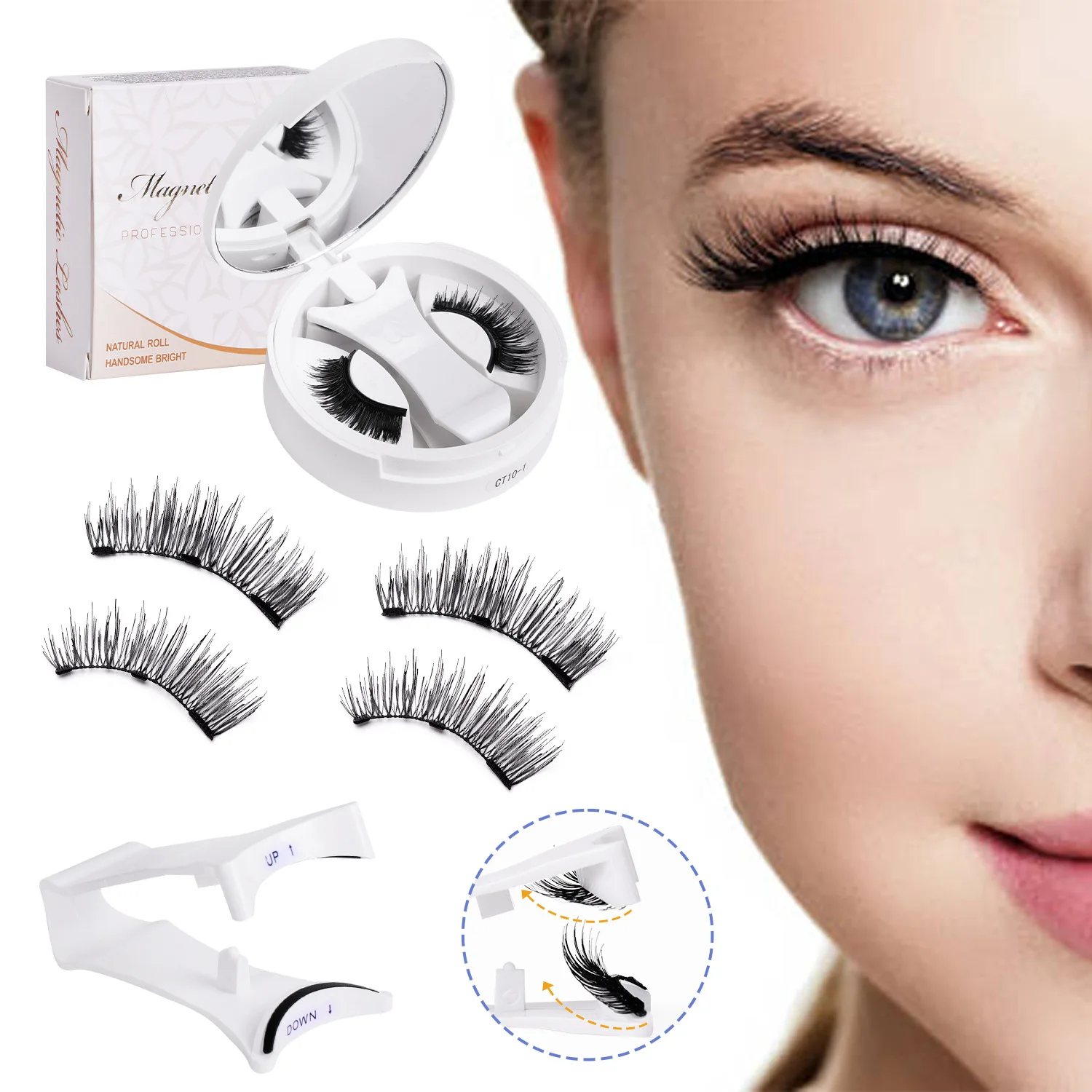 @**3D Magnetic Eyelashes Set Voluminous False Eyelashes with Hard Stems All in One Box for Amazon Best Sellers88