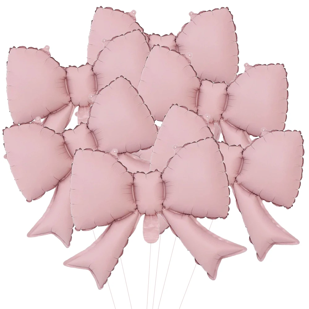 5 Stück Babyrosa Schleifenballons Schleifenförmige Folienballons für Hochzeit Jubiläum Kindergeburtstag Party Dekoration Mädchen Babyparty