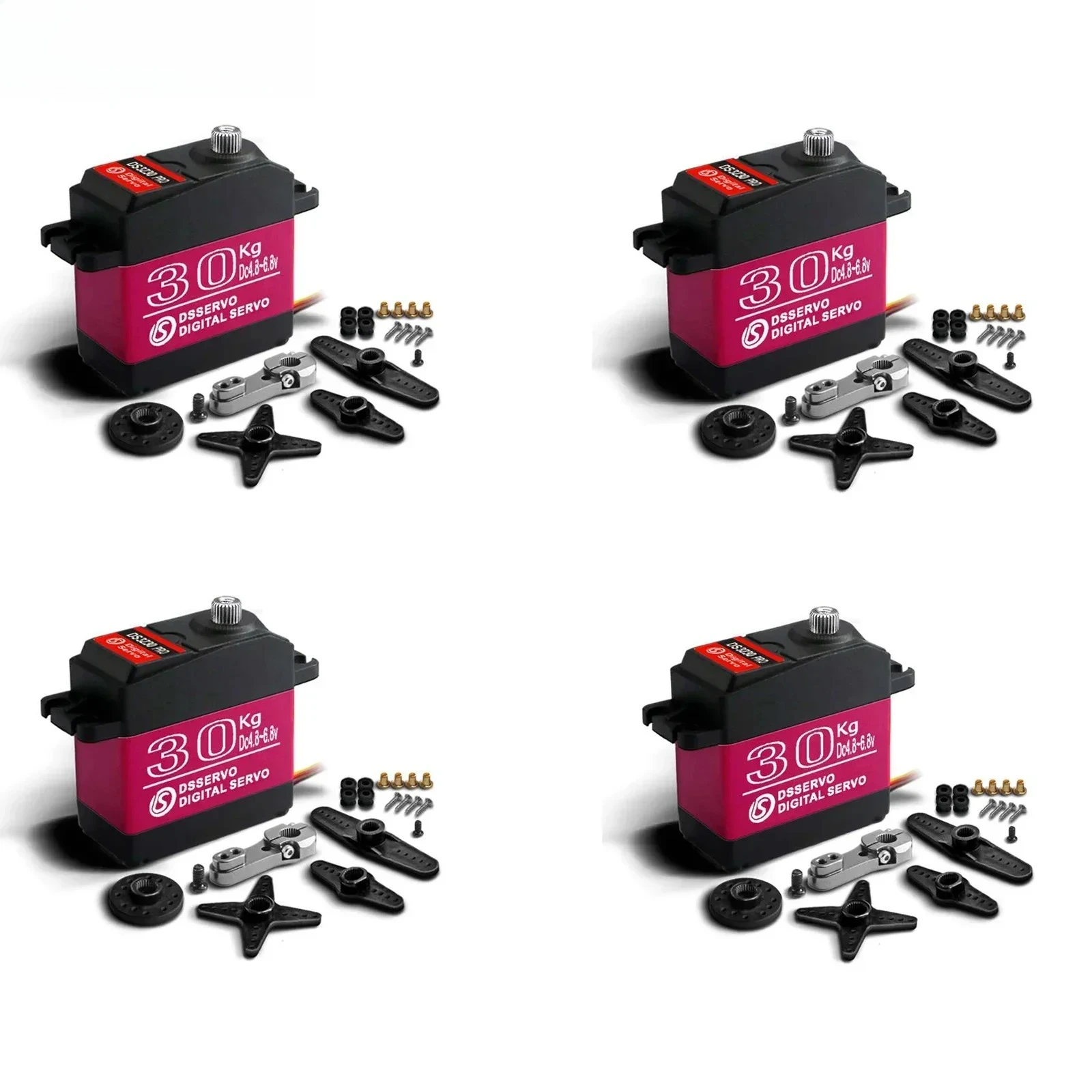 

4PCS Dsservo DS3230PRO 30KG Digital Servo DS3230 PRO Large Torque 6V Stainless Steel Gear IP66 Waterproof RC Servo 25T Servo Arm