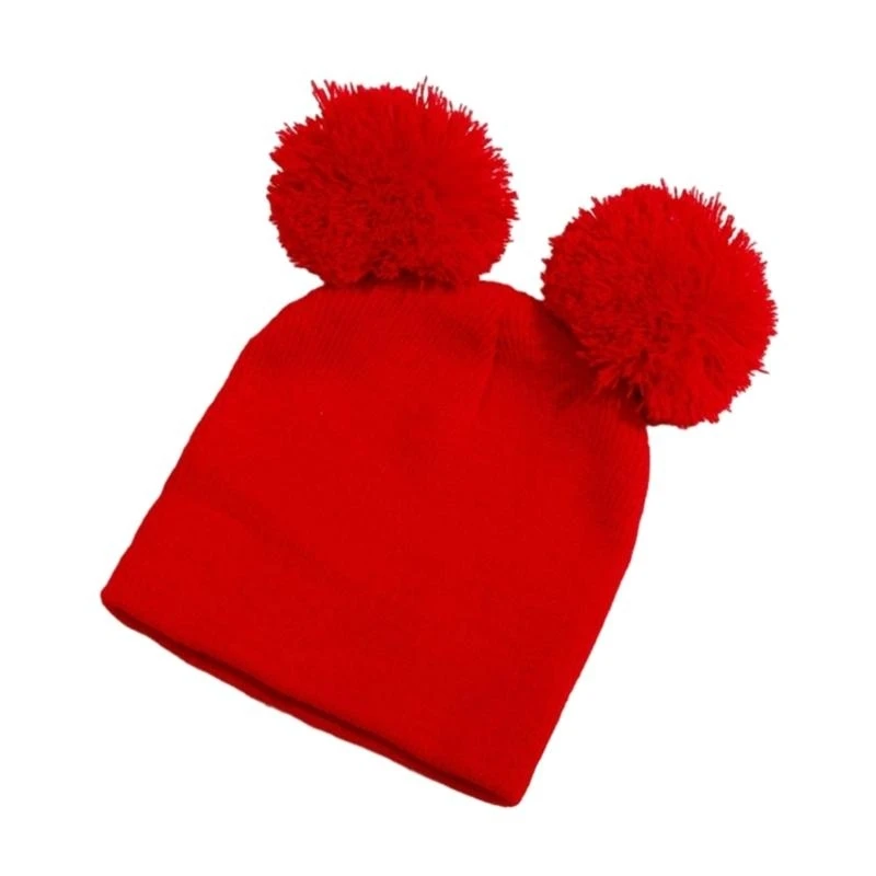 090B Soft Baby Bonnet Caps Newborn Baby Infant Beanie Caps Hairball Hat Winter Hat for Baby Toddler Elastic Hat with Hairball