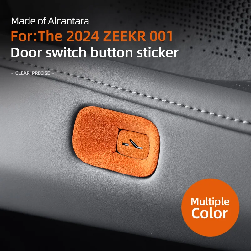 

For ZEEKR 001 2024 Door button decorative sticker alcantara suede car interior modification protective sticker accessories
