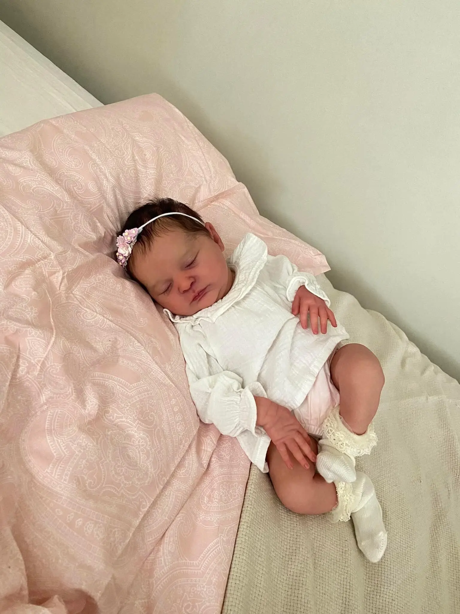 

NPK 19inch Reborn Baby Size Already Finished Newborn Baby Doll Laura 3D Skin With Hand Root Hair