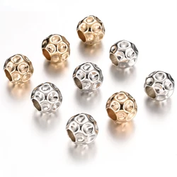50pcs 10mm Vintage Big Hole CCB Plastic BeadsGold Color Silver Color Loose Spacer CCB Acrylic Beads DIY Jewelry Making Findings
