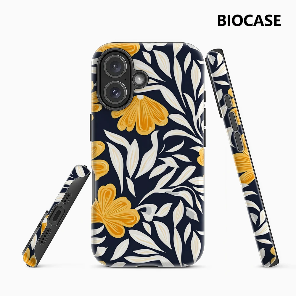 Gelb – Weißes Blumenmuster IPhone 17 Must-Haves Handyhülle für IPhone 17 16 15 14 13 12 11 Pro Max Plus Doppelschichtige Rückseite