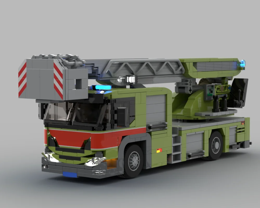 City Vehicle MOC L360 Fire Truck with Magirus Turntable Building Blocks Model Bricks Sets Assemble Display Children\'s Toys Gifts