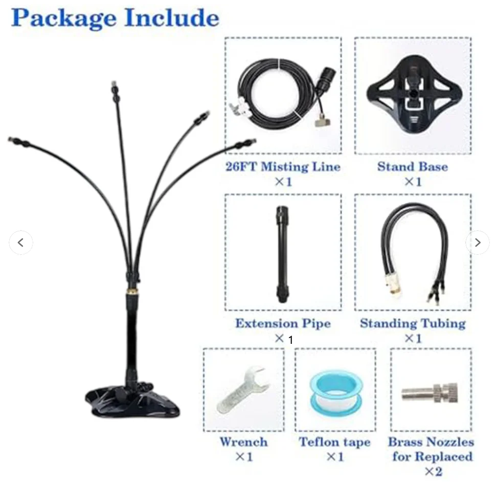 Portable Standing Outdoor Misting Sprayer With Brass Nozzle Suitable For Garden Patios Cooling And Temperature Control