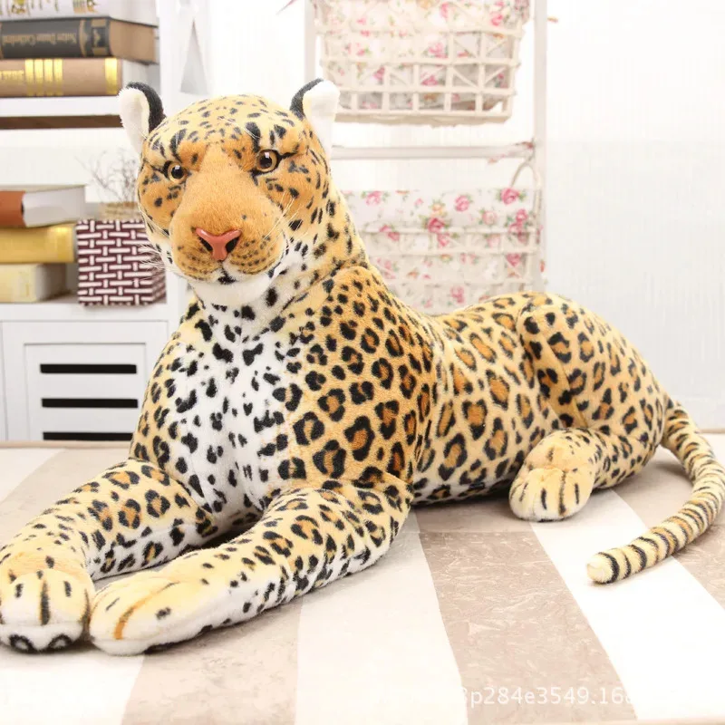 

Giant Size Lifelike forest king Panthera simulation stuffed wild animal cheetah plush, black panther leopard soft toys
