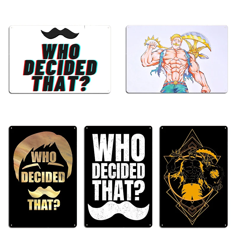Escanor Who Decided That Poster Metal Plaque Cinema Living Room Wall Escanor : Lion Sin of Pride Tin Sign Poster