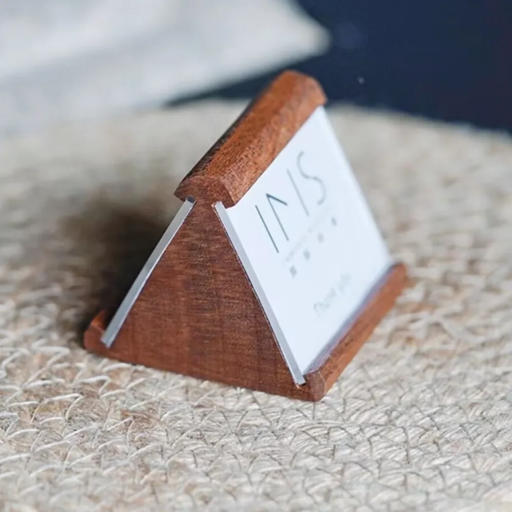 2pcs Double-sided Counter Top Price Cube Tag Rack Wood Frame Sale Price Label Card Sign Holder Display Stand Block