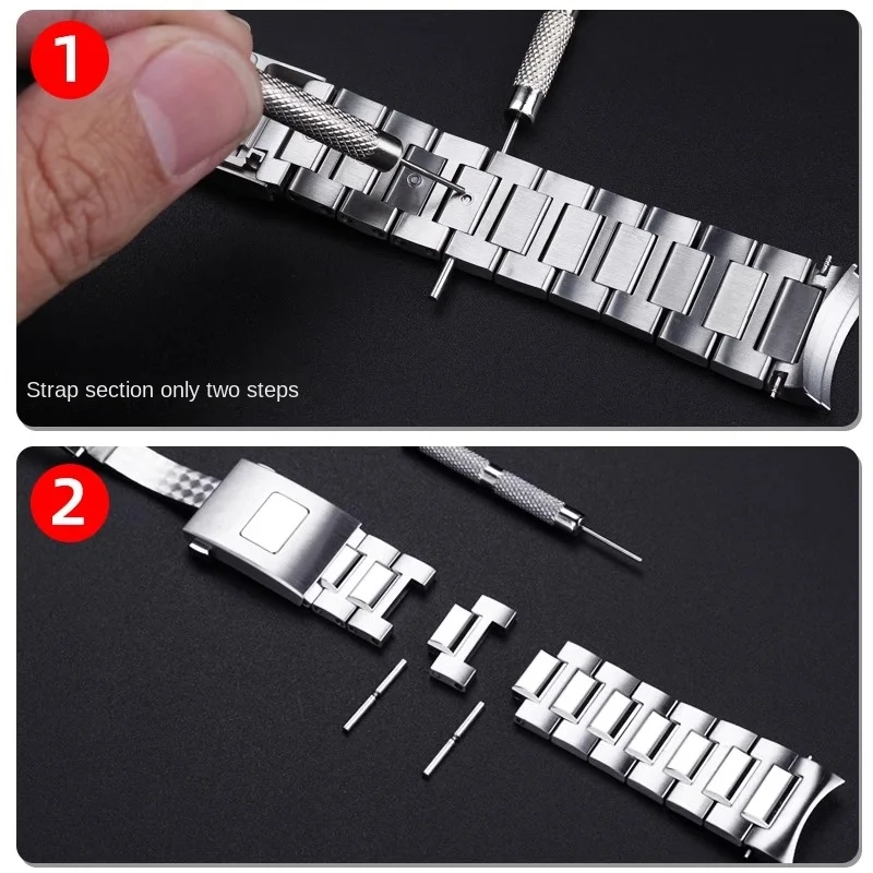 316L solid curved stainless steel watch strap  For IWC Portugal Chronograph Series IW37617 metal watchband 20mm Bracelet