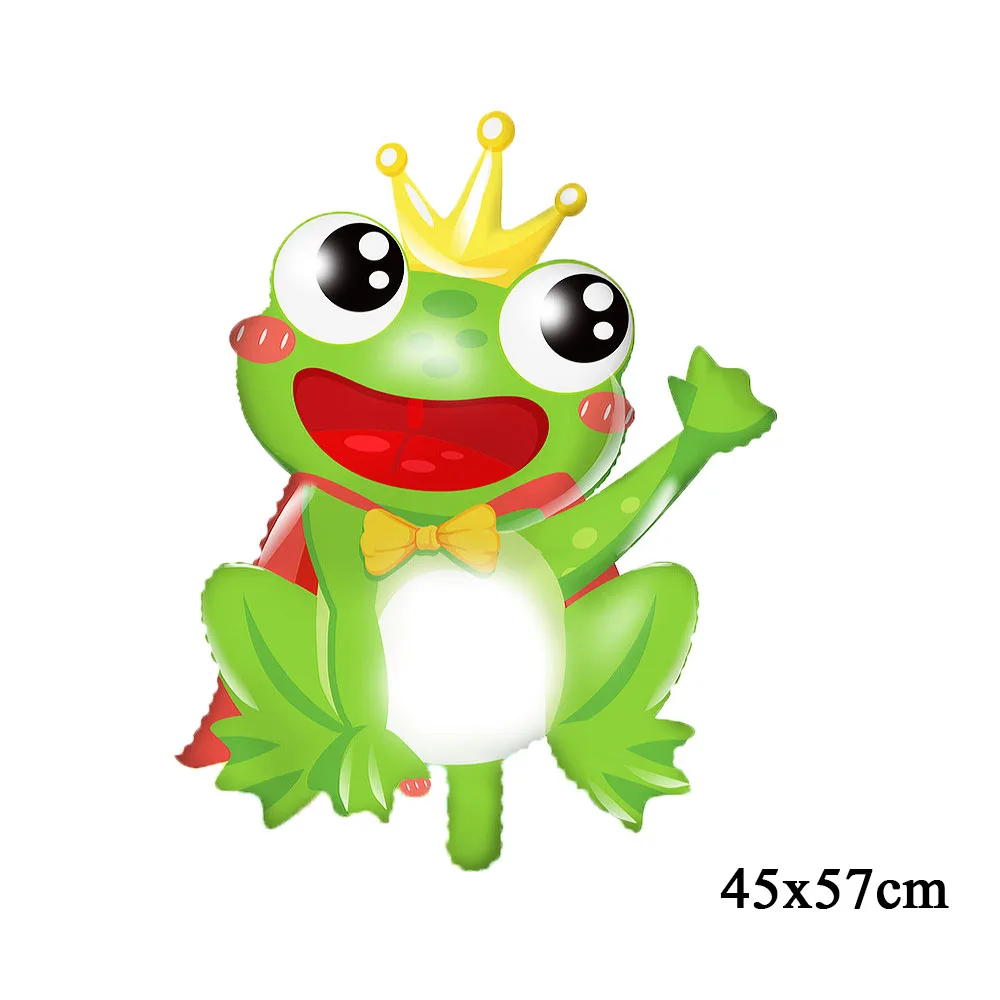 Cartoon Frog Themed Birthday Decoration Green Frog Foil Balloon Tablecloth Tableware Baby Shower Birthday Party Supplies view 2