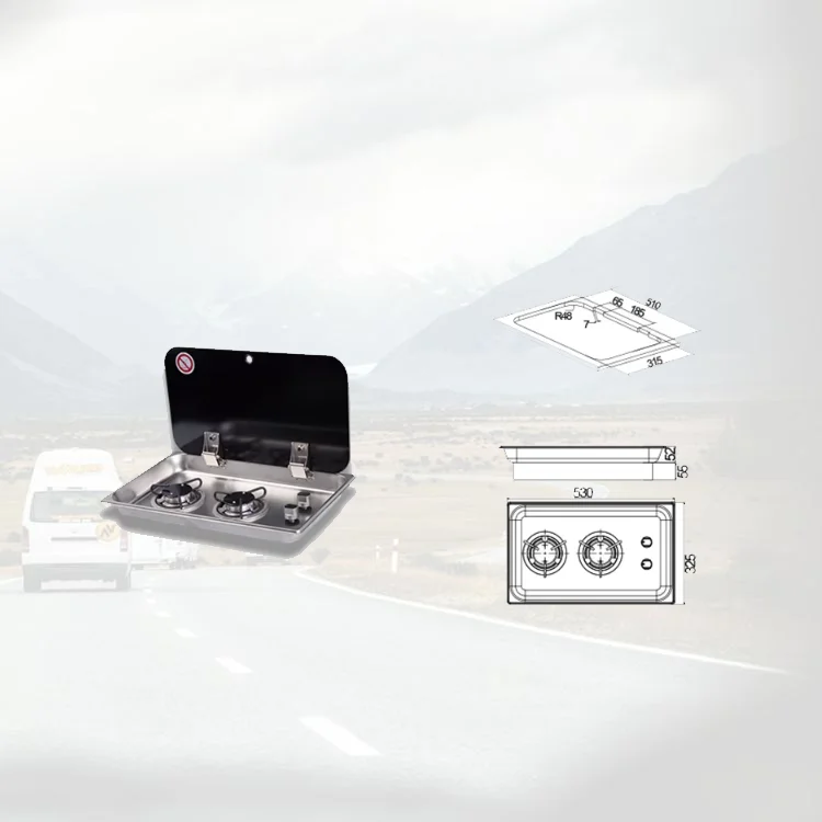 Energy-saving RV Stove with Electronic Ignition and Drain Camping Equipment RV Gas Stove