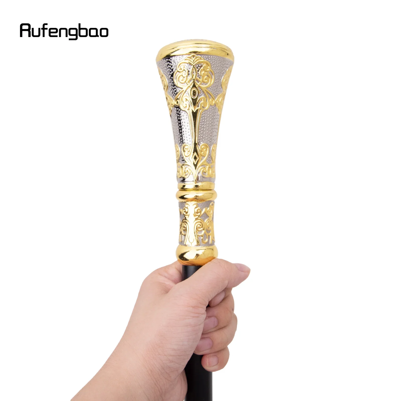 Golden Silver Luxury Flower Round Handle Fashion Walking Stick Decorative Cane  Performance Cane 93cm  Performance Stage Cane