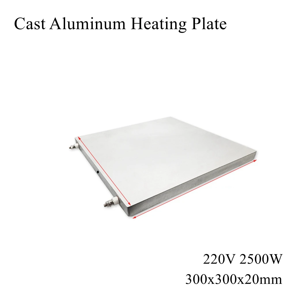 300*300mm Cast Aluminum Heating Plate High Temperature Flat Electric Band Heater Pad Mat Board Press Machine Extruder Laminator