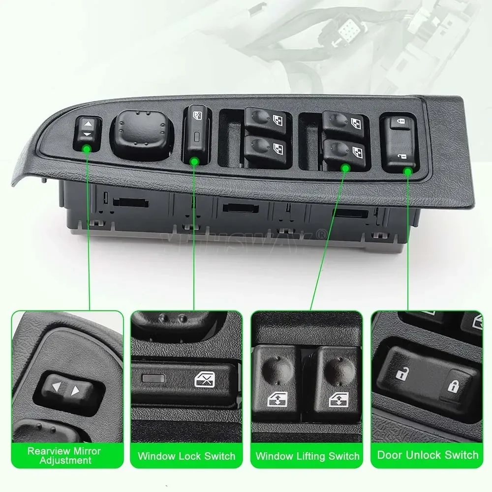 15883323 Master Power Window Switch widow Control Button for Cheverlot Silverado Suburban Tahoe GMC Yukon Sierra Cadillac 2005
