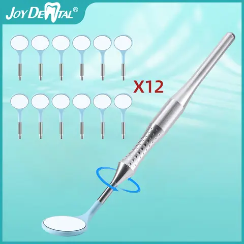 Dental Anti-fog Mouth Mirror Surface Exam Mirrors Metal Handle Reflectors Autoclavable Replace12PCS Ultra-clear Mirrors AZDENT