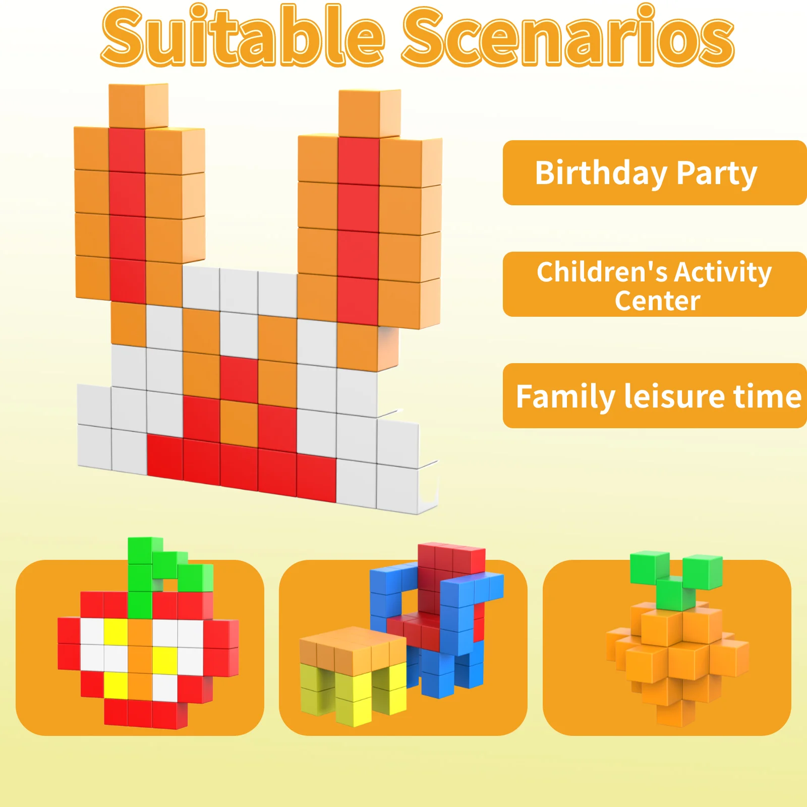 48 قطعة كتل مغناطيسية هدايا لعمر 3 4 5 6 سنوات، مكعبات بناء مغناطيسية للفتيات والفتيان