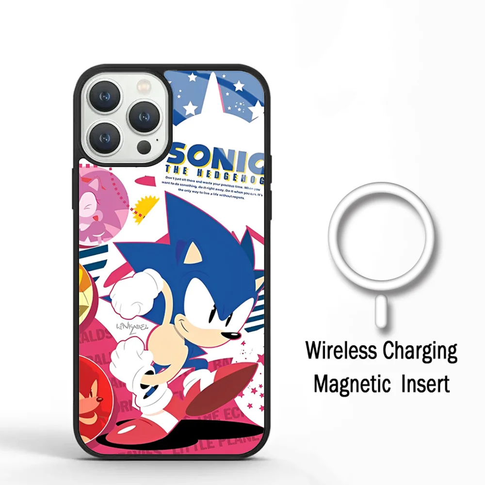 

Supersonic-S-Sonic-Game Phone Case For IPhone 11 12 13 14 15 Plus Pro Max Mirror Acrylic Cover For Magsafe Wireless Charging