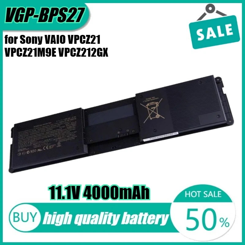 

11.1V 4000mAh VGP-BPS27 Laptop Battery for Sony VAIO VPCZ21 VPCZ21M9E VPCZ212GX VPCZ21CGX/B VPCZ21V9E/B