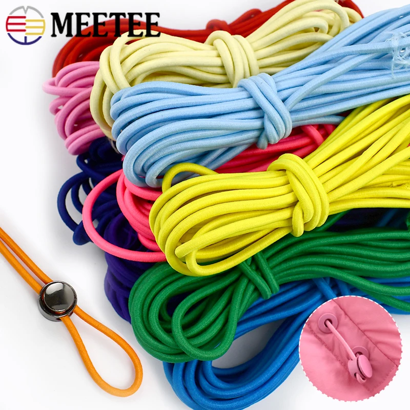

5/10/20M 4mm Rubber Bands Elastics Rope for Hat Drawstring Elastic Band Hairband Stretch Tape Bungee Cord DIY Sewing Accessories