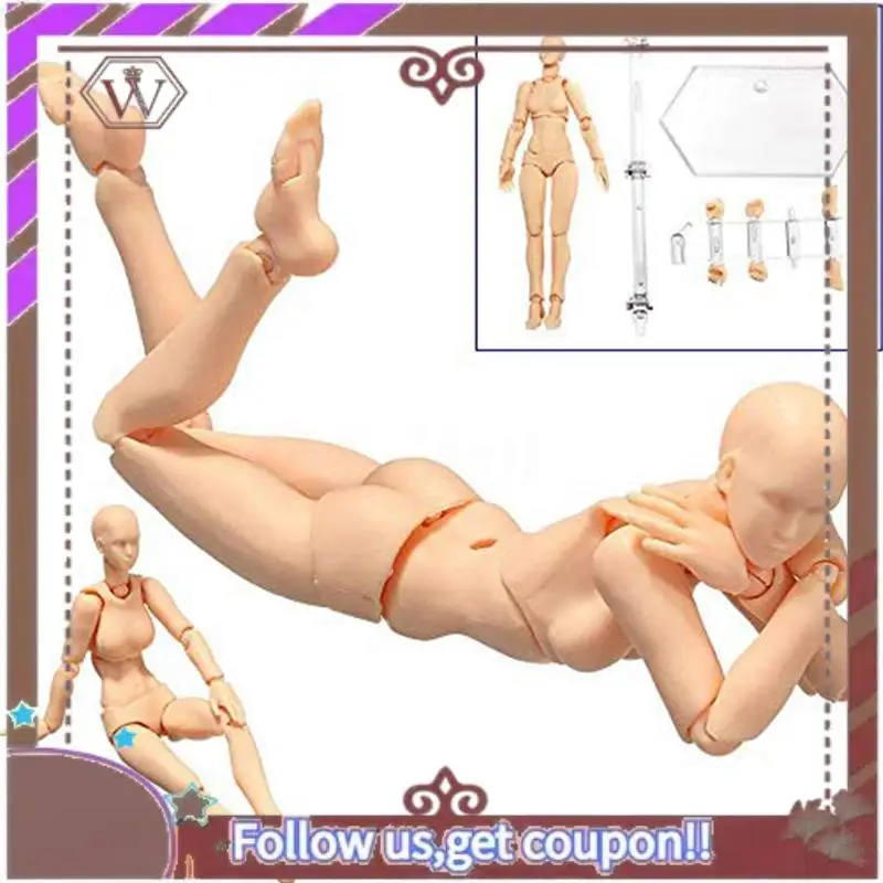 ABBG-Body Doll, Artists Manikin Blockhead Jointed Mannequin Drawing Figures Male+Female Set