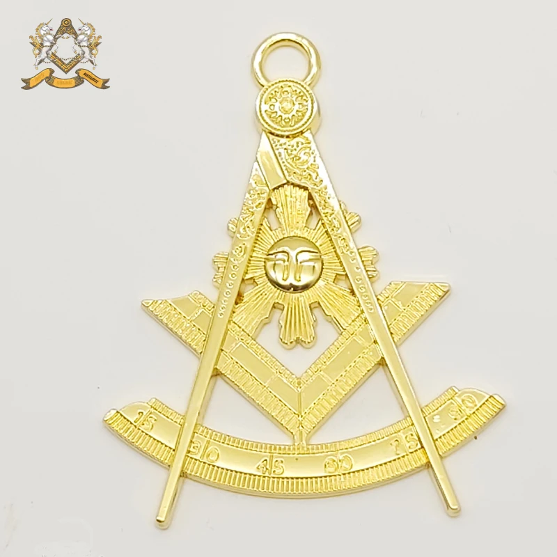 Past Master Golden Tone Jewel For Masonic Collar Regalia Freemasons Pendent