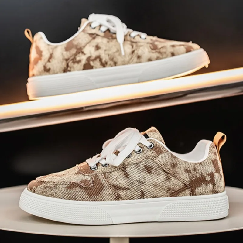2026 New Fashion Men's Breathable Thick Sole Height Increase Canvas Shoes Low Cut Comfortable Versatile Casual Sports Shoes