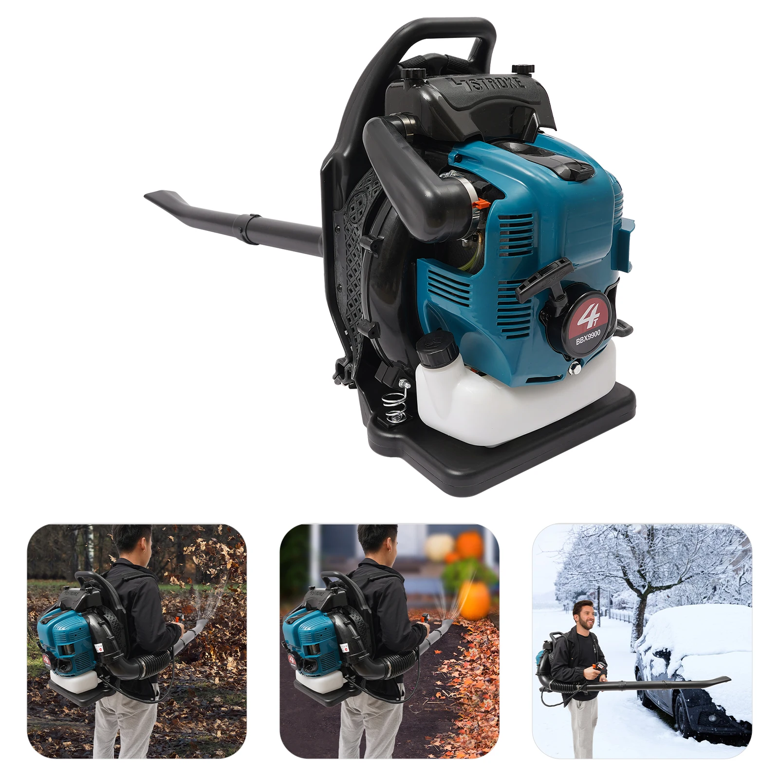 Efficient 4-Stroke Leaf Blower - Low Fuel Consumption, Air-Cooled, Anti-Slip Handle, Ideal for Construction/Street Cleaning