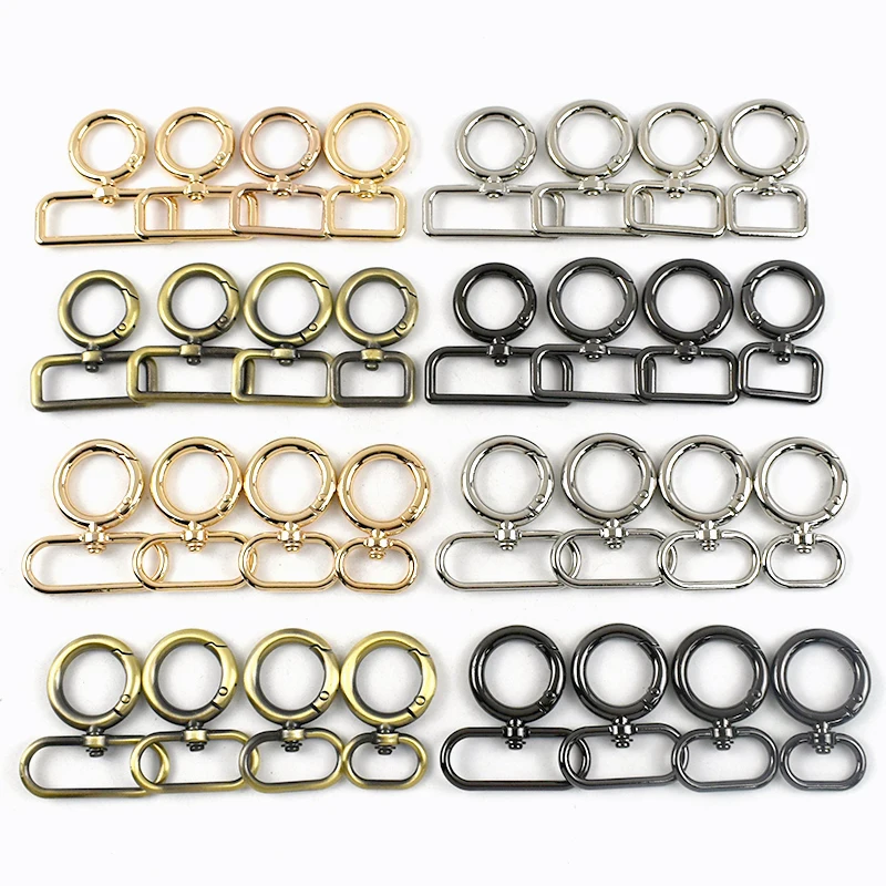 

5P Metal Carabiner Rings for Bag 20-38mm Trigger Spring O Ring Buckle Keychain Webbing Swivel Lobster Clasp Dog Collar Hardware