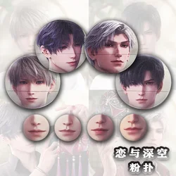 Anime Love and Deepspace Sylus Zayne Rafayel Xavier Cosplay Double-sided Pattern Powder Puff Cartoon Borla Makeup Tool Xmas Gift