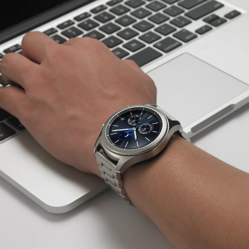 Correa de metal para Samsung Galaxy watch3 4 5 Gear S3 Amazfit, pulsera de cadena de acero inoxidable para Huawei watch 4 GT2/3 pro, 22mm, 20mm