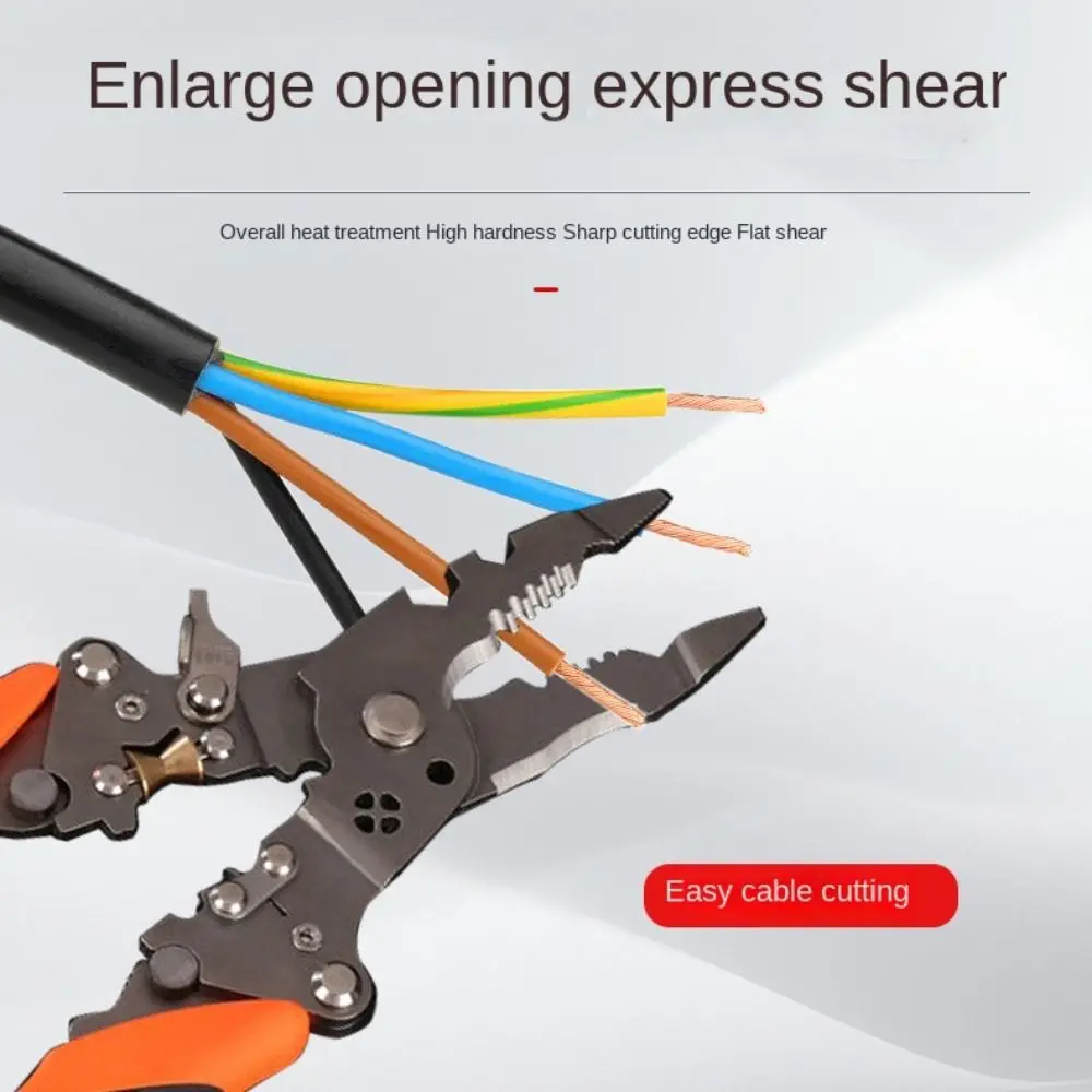 New High-carbon Steel Wire Stripping Pliers Foldable Multifunctional Wire Stripping Tool 12 in 1 Non-Slip Pincers Electrician