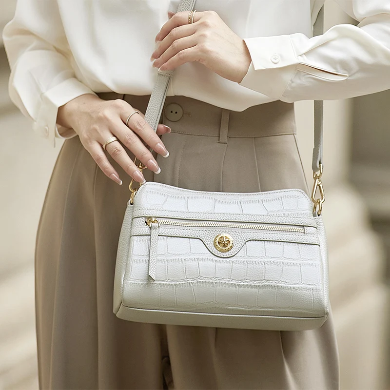 ZOOLER New Designed Real Genuine Leather Shoulder Bag Soft  Women Messenger Bag Crossbody Solid Female White Purses Sales #HY610